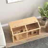 PawHut Wooden Hamster Cage, 33.5"L Hamster Habitat, Small Animal Cage for Syrian Drawf Hamster Gerbils Mice with Suspension Bridge, Ladders, Openable Top, Platform, Natural Wood