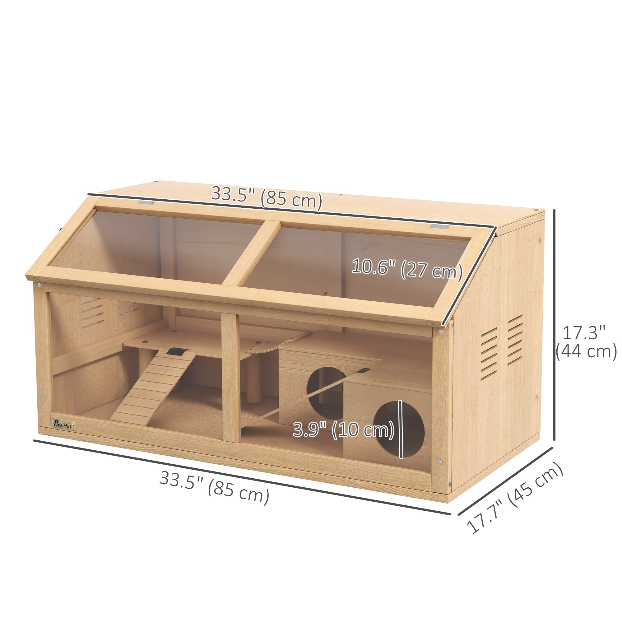 PawHut Wooden Hamster Cage, 33.5