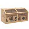PawHut Wooden Hamster Cage, 33.5"L Hamster Habitat, Small Animal Cage for Syrian Drawf Hamster Gerbils Mice with Suspension Bridge, Ladders, Openable Top, Platform, Natural Wood