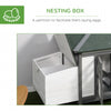 PawHut 77" Chicken Coop Hen House Rabbit Hutch Poultry Cage Pen Outdoor Backyard with Nesting Box Run White and Dark gray