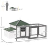 PawHut 77" Chicken Coop Hen House Rabbit Hutch Poultry Cage Pen Outdoor Backyard with Nesting Box Run White and Dark gray