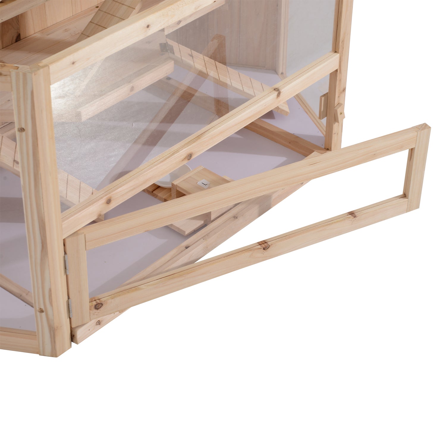 PawHut Compatible Large Wooden Hamster Cage Rodent Mouse Pet Small Animal Kit hut Box Double Layers Easy Clean