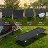 Outsunny Folding Camping Cot for Adults Portable Outdoor Sleeping Bed for Office Beach Home, Black