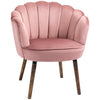 HOMCOM Modern Accent Chair Leisure Club Chair with Velvet-Touch Fabric Wood Legs for Living Room, Pink