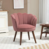 HOMCOM Modern Accent Chair Leisure Club Chair with Velvet-Touch Fabric Wood Legs for Living Room, Pink