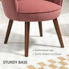 HOMCOM Modern Accent Chair Leisure Club Chair with Velvet-Touch Fabric Wood Legs for Living Room, Pink