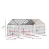 PawHut Indoor Ferret Cage Metal Chicken Run, Outdoor Dog Kennel Catio with Water-Resistant Cover, Portable Small Animal Playpen for Rabbit Guinea Pig, 86.5" x 40.5" x 40.5", Beige