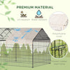 PawHut Indoor Ferret Cage Metal Chicken Run, Outdoor Dog Kennel Catio with Water-Resistant Cover, Portable Small Animal Playpen for Rabbit Guinea Pig, 86.5" x 40.5" x 40.5", Beige