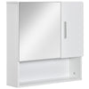kleankin Bathroom Mirror Cabinet, Wall Mounted Medicine Cabinet with Double Doors and Adjustable Shelf, White