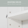 kleankin Bathroom Mirror Cabinet, Wall Mounted Medicine Cabinet with Double Doors and Adjustable Shelf, White