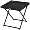 Outsunny Rattan Coffee Table Folding Patio Outdoor Side Table Wicker for Balcony, Porch, Poolside, 15.75"x15.75"x15.75", Black