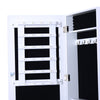 HOMCOM White Mirrored Jewelry Cabinet Hanging Wall Mount Real Glass Mirror Locked, White