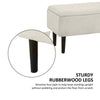 HOMCOM 37 Inch Modern Ottoman with Storage and Wooden Legs, Storage Ottoman with Teddy Velvet Upholstery, for Living Room, Bedroom, Cream White
