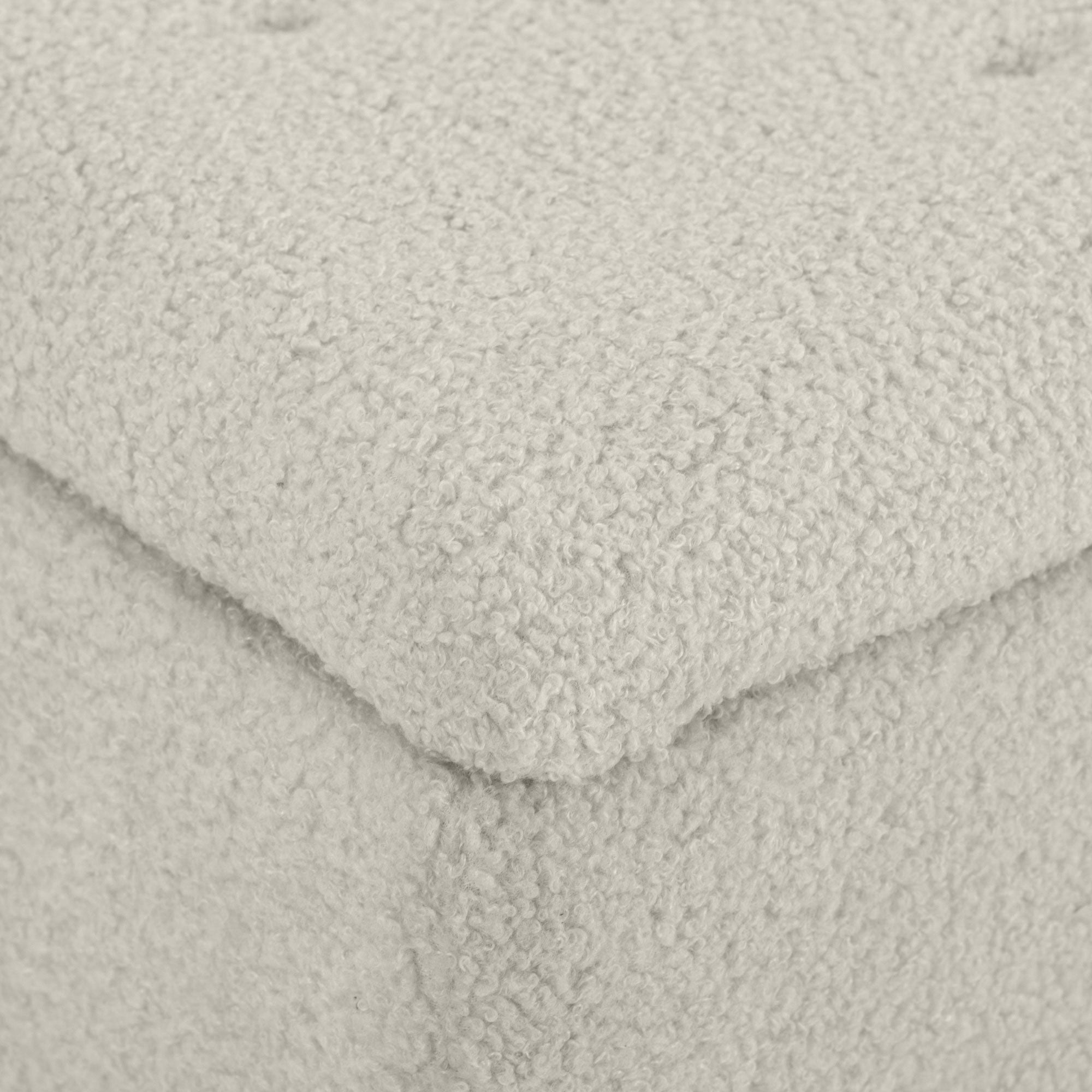 HOMCOM 37 Inch Modern Ottoman with Storage and Wooden Legs, Storage Ottoman with Teddy Velvet Upholstery, for Living Room, Bedroom, Cream White