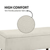 HOMCOM 37 Inch Modern Ottoman with Storage and Wooden Legs, Storage Ottoman with Teddy Velvet Upholstery, for Living Room, Bedroom, Cream White