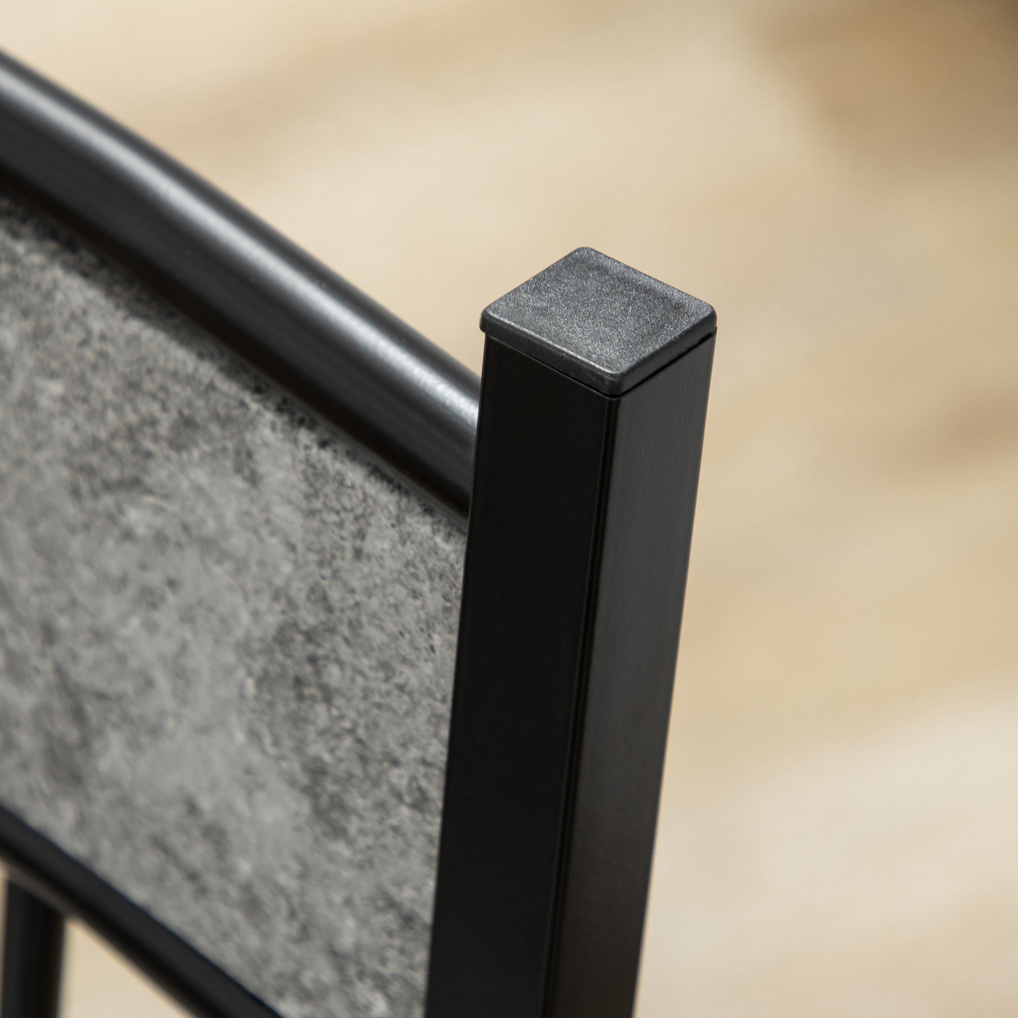 HOMCOM 5 Pieces Dining Table Set, Modern Kitchen Table and Chairs Set for 4 People with Marble Effect Tabletop, Padded Chairs and Metal Frame, 42.1" x 27.6", Grey