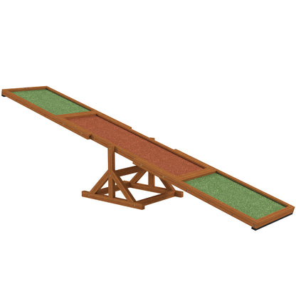 PawHut Wooden Dog Agility Seesaw for Training and Exercise, Platform Equipment Run Game Toy, Weather Resistant Pet Supplies, 83" L x 16" W x 14" H, Orange