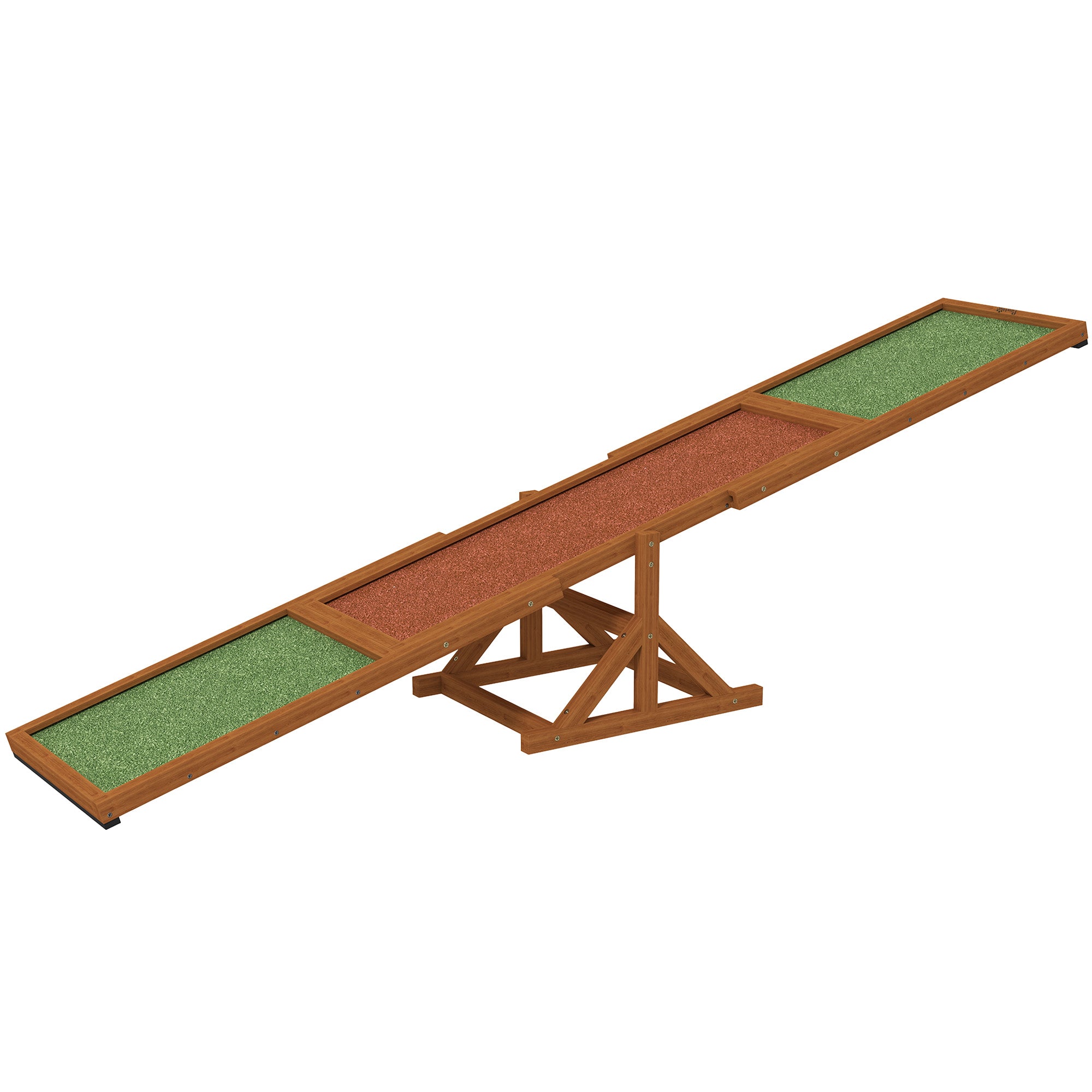 PawHut Wooden Dog Agility Seesaw for Training and Exercise, Platform Equipment Run Game Toy, Weather Resistant Pet Supplies, 83" L x 16" W x 14" H, Orange
