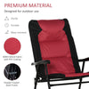 Outsunny 2pc Patio Foldable Rocking Chair Set w/ Soft Padded Seat, Backrest, and Headrest for park, backyard, garden, Red