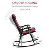 Outsunny 2pc Patio Foldable Rocking Chair Set w/ Soft Padded Seat, Backrest, and Headrest for park, backyard, garden, Red