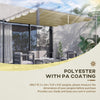 Outsunny Retractable Replacement Pergola Canopy for 10' x 10' Pergola, Pergola Cover Replacement, Beige
