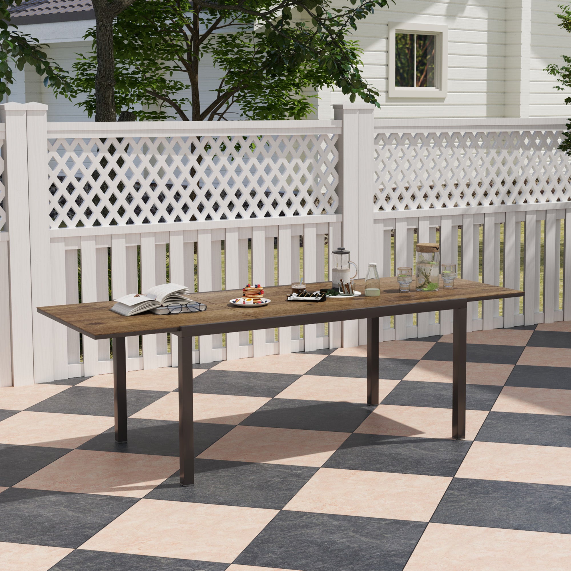 Outsunny Extendable Patio Dining Table, 63