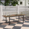 Outsunny Extendable Patio Dining Table, 63"-94.5" Adjustable Outdoor Dining Table for 6-8 Person, Rectangular Table with Aluminium Edging, Steel Frame, for Porch, Deck, Garden