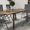 Outsunny Extendable Patio Dining Table, 63"-94.5" Adjustable Outdoor Dining Table for 6-8 Person, Rectangular Table with Aluminium Edging, Steel Frame, for Porch, Deck, Garden