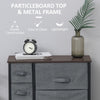HOMCOM Dresser for Bedroom with 7 Drawers, Chest of Drawers with Metal Frame,  Fabric Dresser for Living Room, Entryway, Hallway, Dark Grey