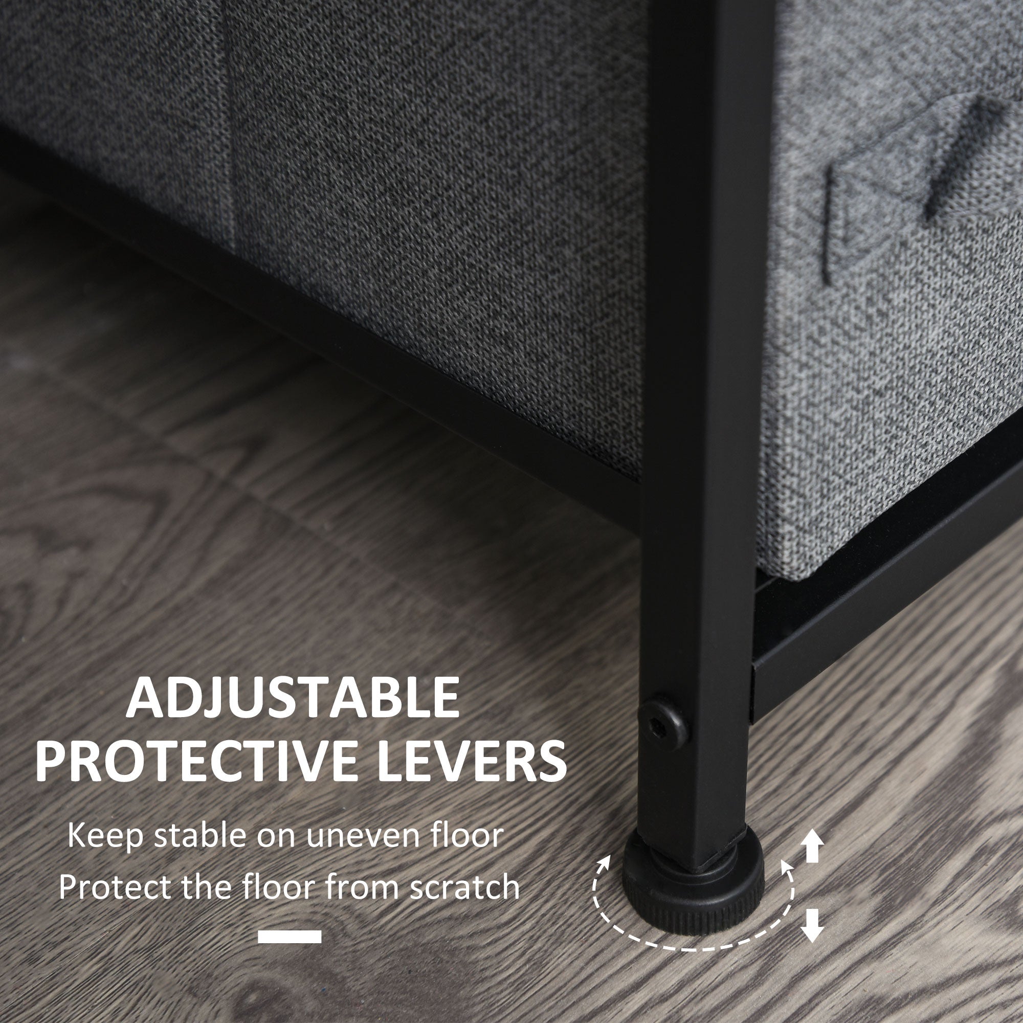 HOMCOM Dresser for Bedroom with 7 Drawers, Chest of Drawers with Metal Frame,  Fabric Dresser for Living Room, Entryway, Hallway, Dark Grey