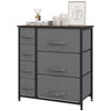 HOMCOM Dresser for Bedroom with 7 Drawers, Chest of Drawers with Metal Frame,  Fabric Dresser for Living Room, Entryway, Hallway, Dark Grey