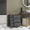 HOMCOM Dresser for Bedroom with 7 Drawers, Chest of Drawers with Metal Frame,  Fabric Dresser for Living Room, Entryway, Hallway, Dark Grey