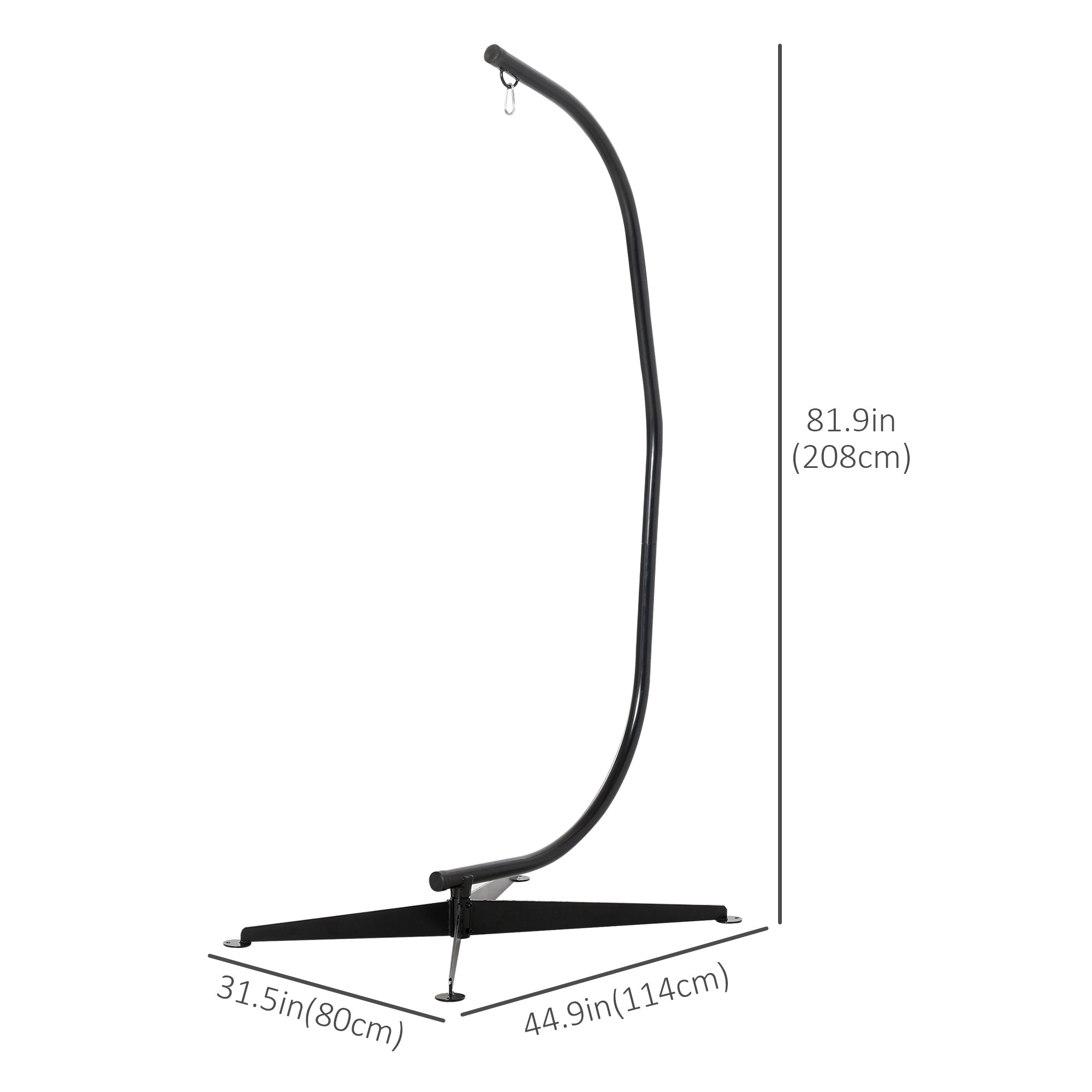 Outsunny Hanging Hammock Stand Hammock Chair Stand C Stand Steel Heavy Duty Stand for Hanging Hammock Air Porch Swing Chair Indoor Outdoor (Only Construction)