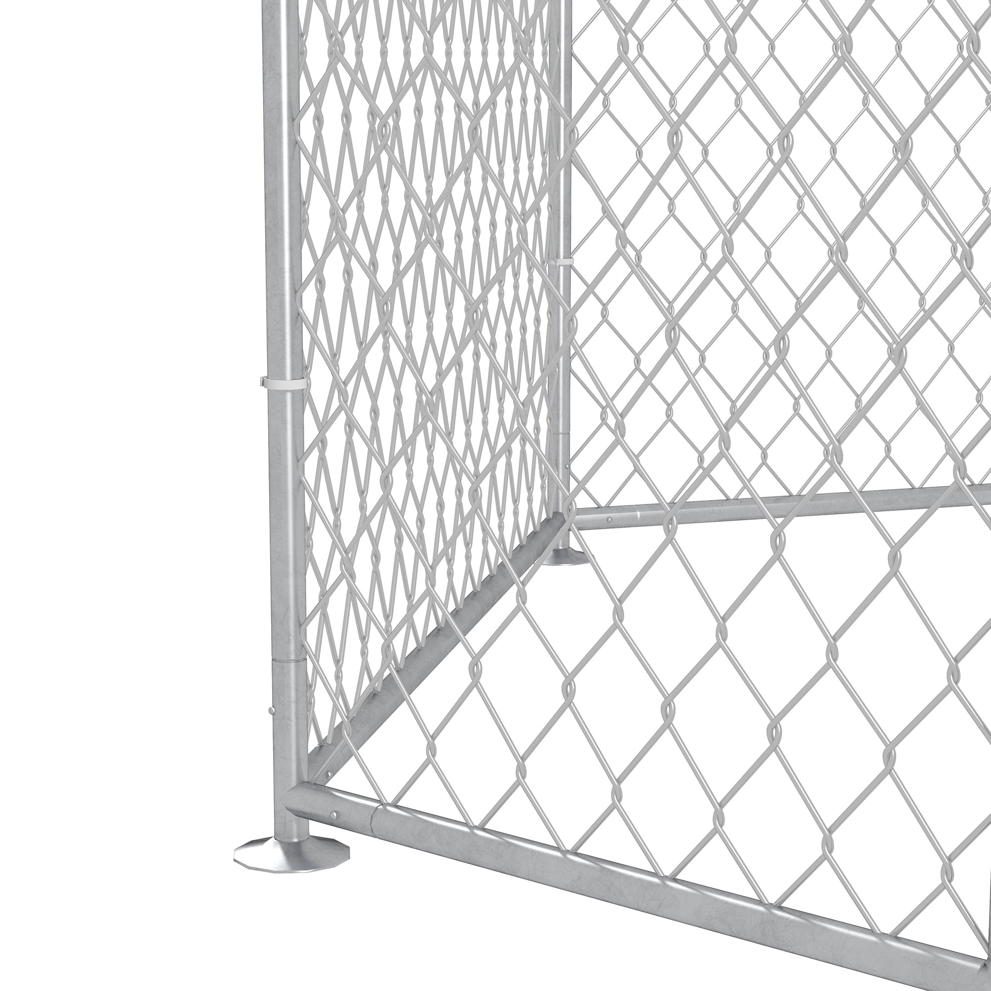 PawHut 9.2' x 8' x 5.6' Dog Kennel Outside, Heavy Duty Chain Link Dog Run Playpen Fence with Lockable Door, for Medium and Large-Sized Puppy, Silver