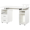 HOMCOM Computer Desk with Keyboard Tray, CPU Stand, Writing Desk with Drawers, Workstation for Home Office, White