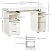 HOMCOM Computer Desk with Keyboard Tray, CPU Stand, Writing Desk with Drawers, Workstation for Home Office, White