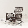 Outsunny Rattan Rocking Chair Set of 2, Outdoor Wicker Patio Rocker Chair Furniture with Thick Cushions, for Garden Backyard Porch, Red