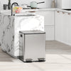 HOMCOM Dual Kitchen Garbage Bin, 2 x 5 Gallon (2 x 20 L) Trash Can with Foot Pedal, Soft-Close Garbage Can with Removable Inner Buckets, Fingerprint-Proof for Kitchen, Silver
