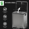 HOMCOM Dual Kitchen Garbage Bin, 2 x 5 Gallon (2 x 20 L) Trash Can with Foot Pedal, Soft-Close Garbage Can with Removable Inner Buckets, Fingerprint-Proof for Kitchen, Silver