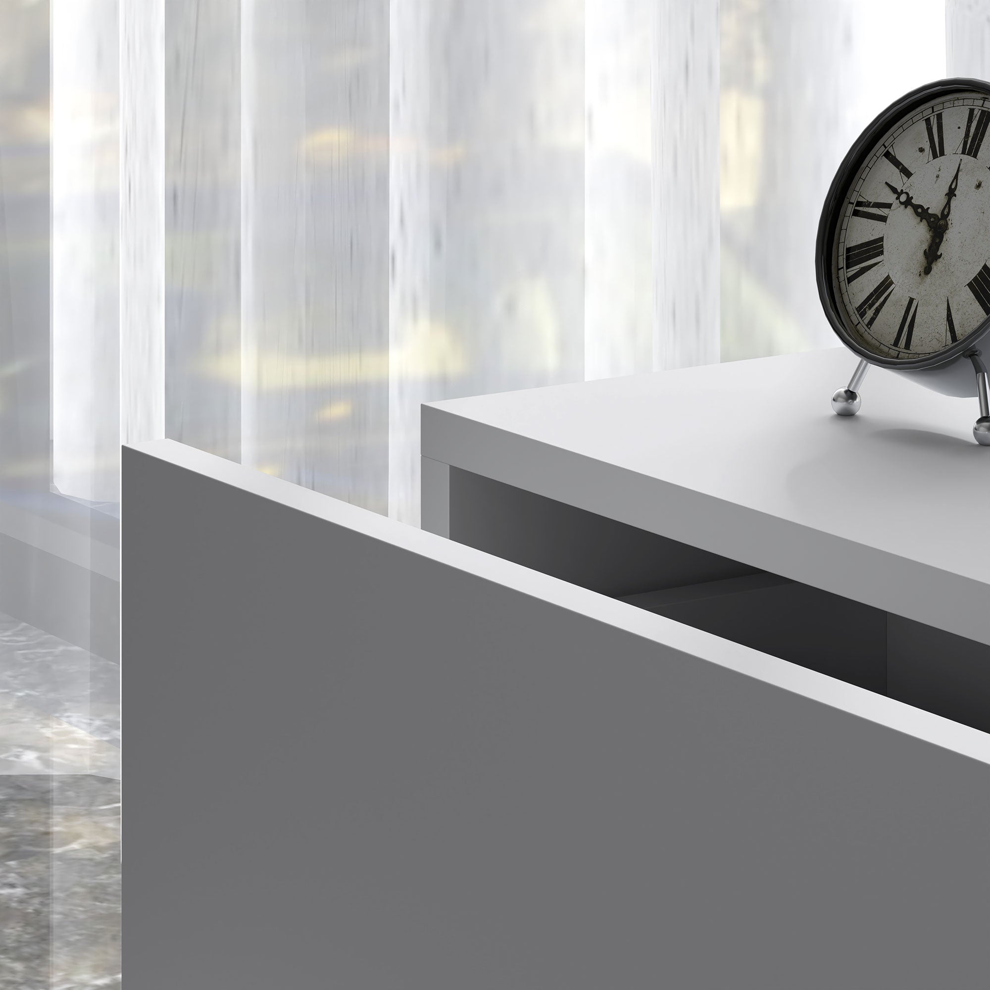 HOMCOM Nightstand with Charging Station and LED Light, Bedside Table with USB Ports and AC Outlets, Side Table with Storage and Remote for Bedroom, White