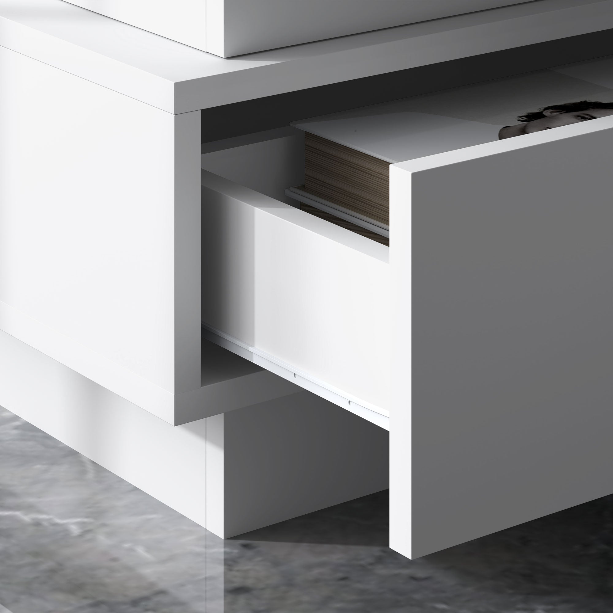 HOMCOM Nightstand with Charging Station and LED Light, Bedside Table with USB Ports and AC Outlets, Side Table with Storage and Remote for Bedroom, White