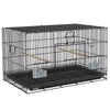 PawHut Birdcage for Canaries, Lovebirds Finches, Budgie Cage with Removable Tray, Bottom Mesh Panel, Wooden Perches, Swing, Ramp, Food Containers, 30" L x 18" W x 18" H
