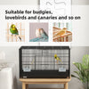 PawHut Birdcage for Canaries, Lovebirds Finches, Budgie Cage with Removable Tray, Bottom Mesh Panel, Wooden Perches, Swing, Ramp, Food Containers, 30" L x 18" W x 18" H