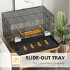 PawHut Birdcage for Canaries, Lovebirds Finches, Budgie Cage with Removable Tray, Bottom Mesh Panel, Wooden Perches, Swing, Ramp, Food Containers, 30" L x 18" W x 18" H