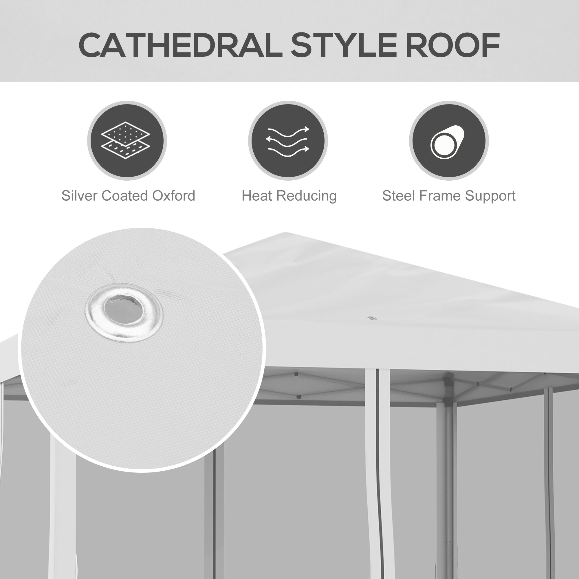 Outsunny 10' x 10' Pop Up Canopy Tent Gazebo with Removable Mesh Sidewall Netting, Carry Bag for Backyard Patio Outdoor, Cream