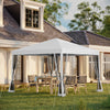 Outsunny 10' x 10' Pop Up Canopy Tent Gazebo with Removable Mesh Sidewall Netting, Carry Bag for Backyard Patio Outdoor, Cream