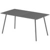 Outsunny Patio Dining Table for 6, Outdoor Metal Steel Slat Table, Rectangle Outdoor Dining Table for Lawn, Garden, Porch, Backyard, 59" x 31.5" x 29", Grey