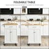HOMCOM Extendable Kitchen Island Cart on Wheels with Counter Drawer Cabinet, Towel Racks Versatile Use for Dining Kitchens Rooms