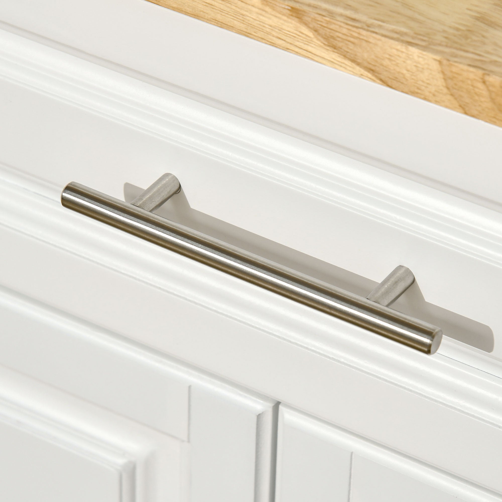 HOMCOM Extendable Kitchen Island Cart on Wheels with Counter Drawer Cabinet, Towel Racks Versatile Use for Dining Kitchens Rooms