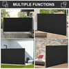 Outsunny 118" x 63" Retractable Side Awning Patio Outdoor Folding Privacy Screen with Resistance to UV Rays & Wind, Black